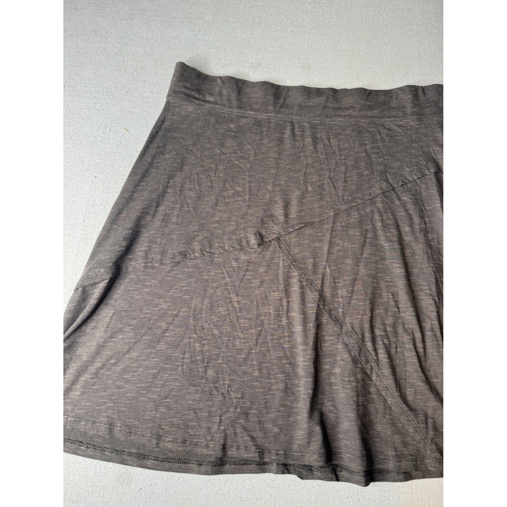 Toad&Co Obliique Skirt Womens Large Brown Organic Cotton Tencel A-Line Skirt